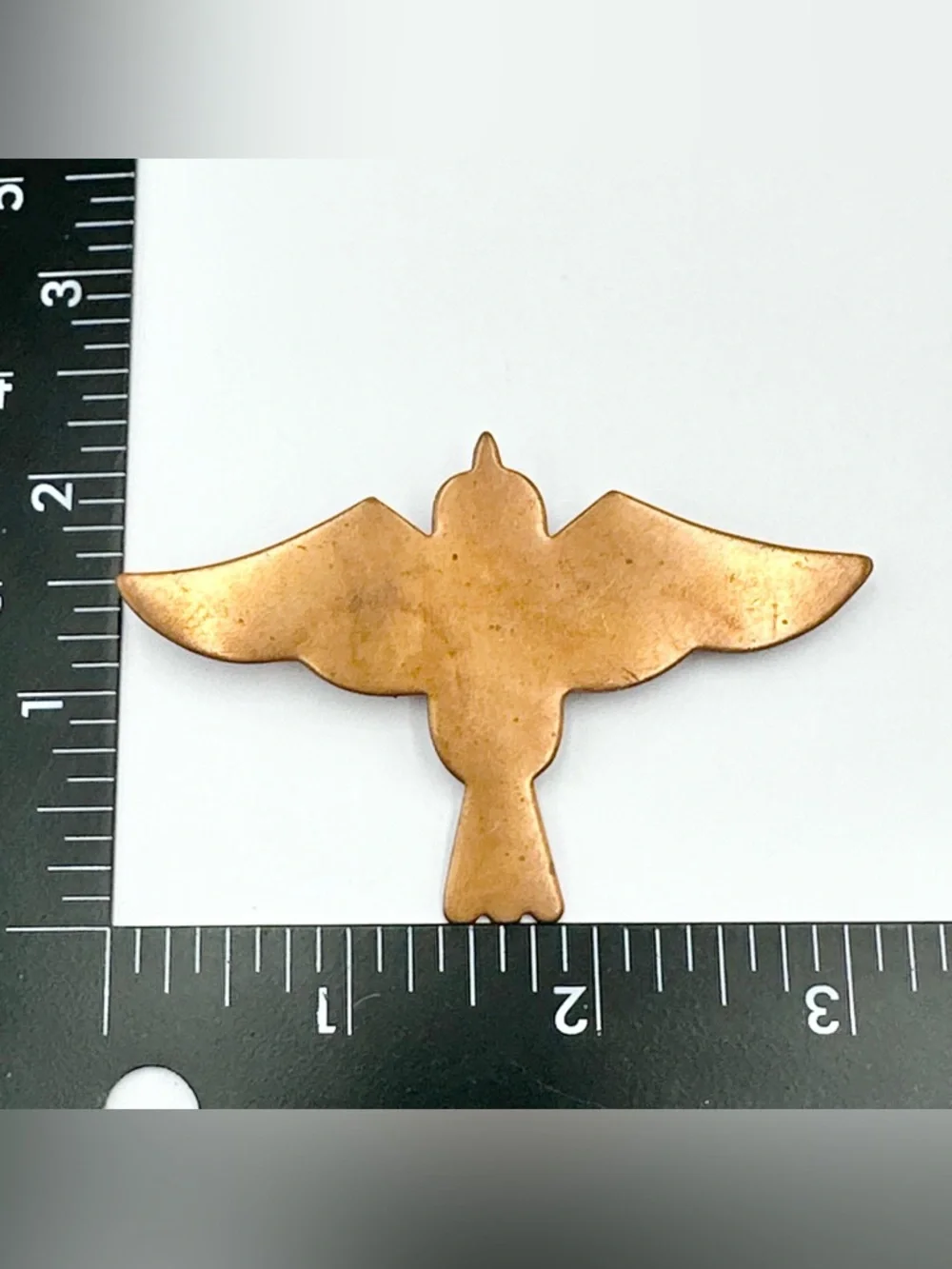Vintage Copper Flying Bird Brooch